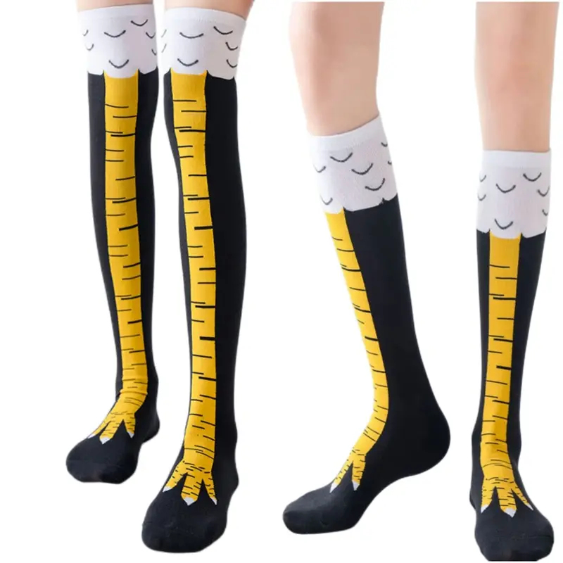 Funny Chicken Leg Socks - 1/2/4 paires de chaussettes hautes pour