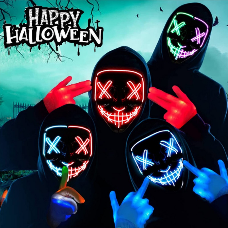 Led Purge Mask Halloween - Effrayant Halloween Cosplay éclairer masque de