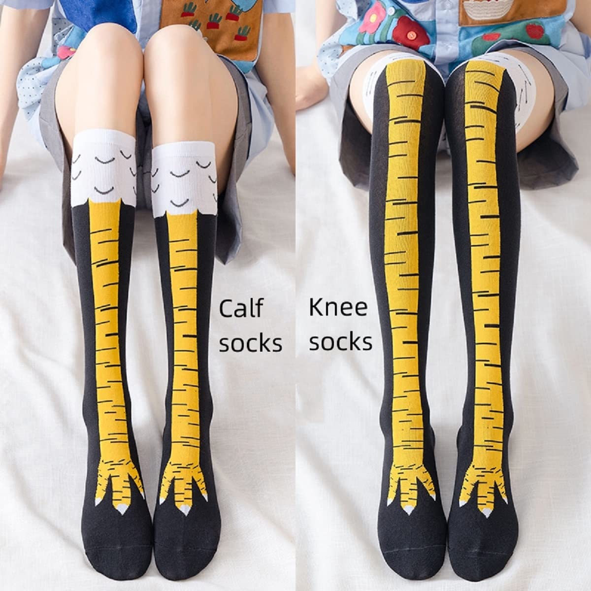 Funny Chicken Leg Socks - 1/2/5 paires de chaussettes hautes pour