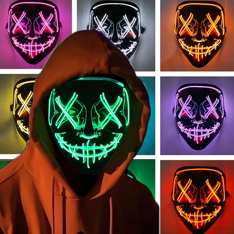 Effrayant Halloween Cosplay éc - Led Purge Mask Halloween avis et prix