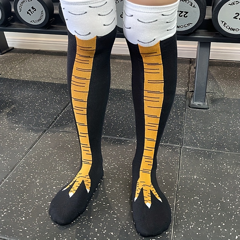 1/2 paires femmes genou chauss - Funny Chicken Leg Socks avis et prix