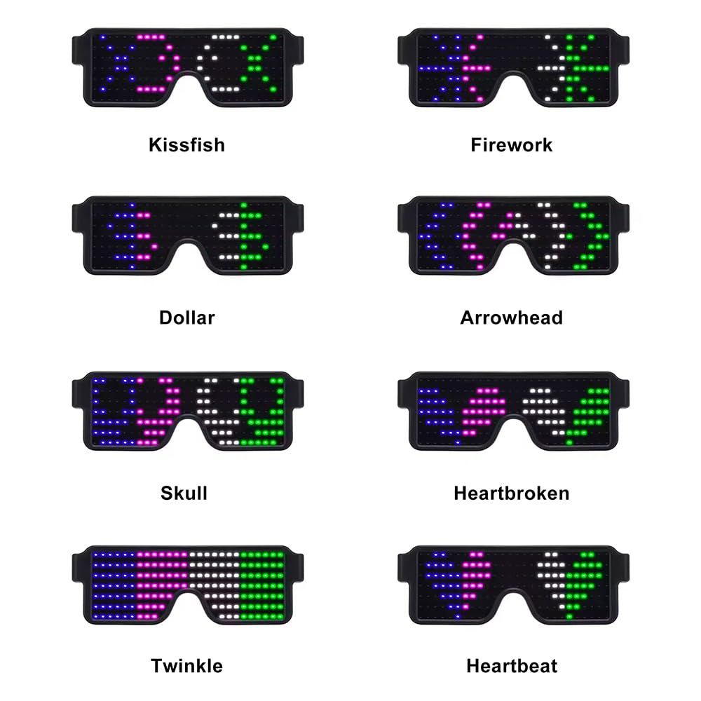 Lunettes LED éclairantes, lune - Glow In The Dark Party Glasses avis et prix